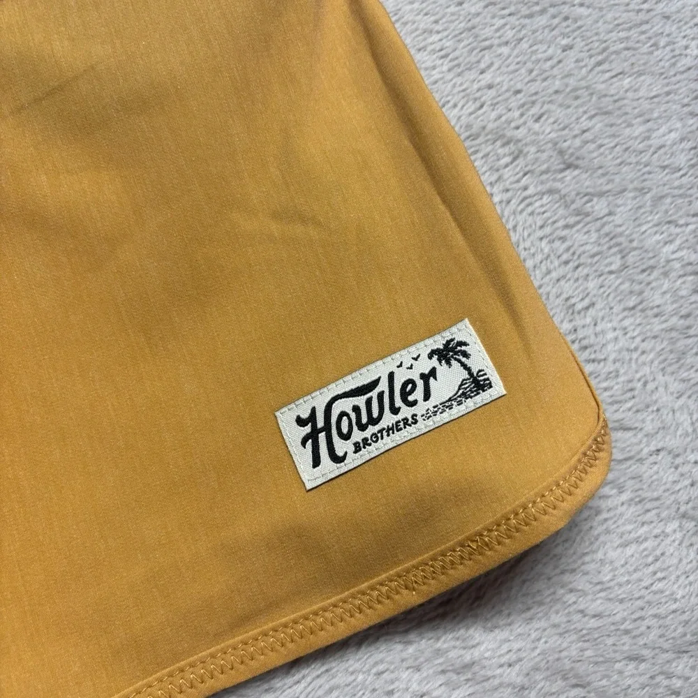 NWT Howler Bros Bruja Boardshorts Mens 38 Meridians Old Gold Stripes NEW Stretch